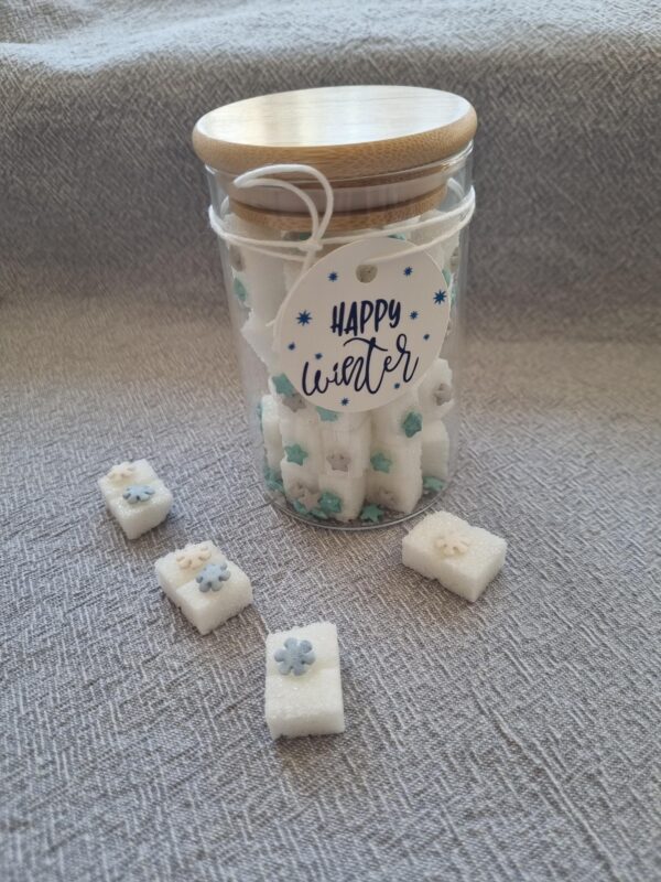 Winter-Zuckerstückchen im Glas